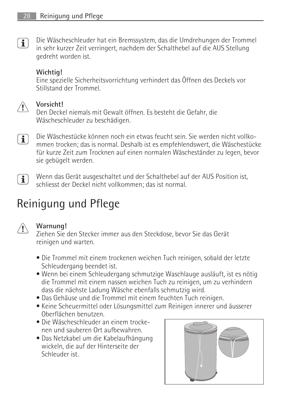 Reinigung und pflege | AEG SV5028 User Manual | Page 28 / 98