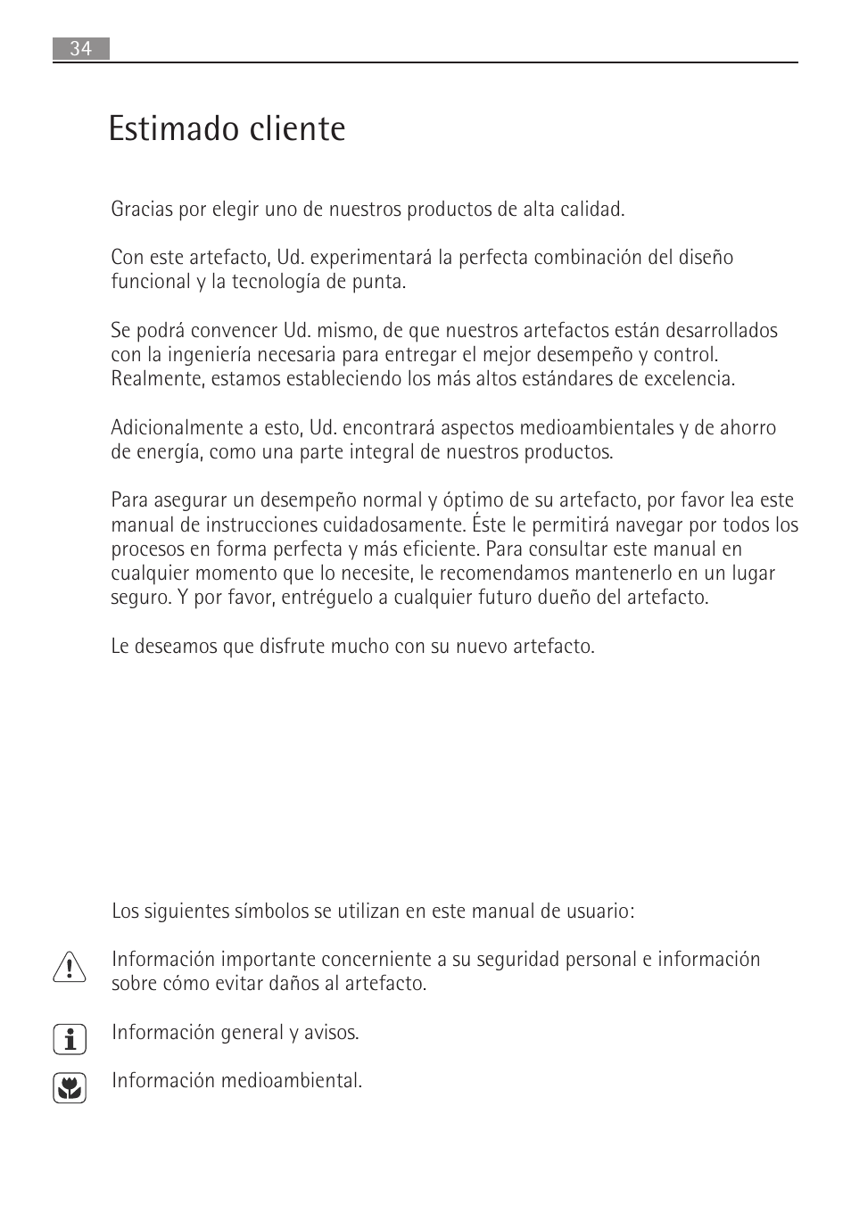 Estimado cliente | AEG SV5028 User Manual | Page 34 / 98