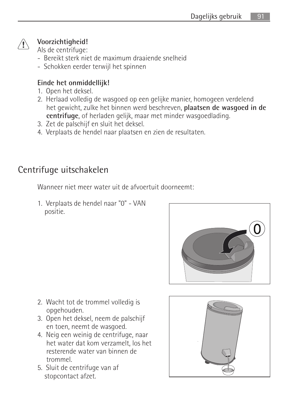 Centrifuge uitschakelen | AEG SV5028 User Manual | Page 91 / 98