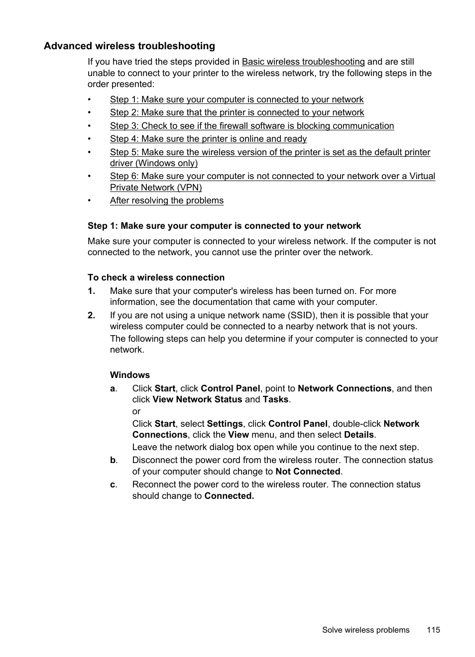 Advanced wireless troubleshooting | HP Officejet 6600 e-All-in-One Printer - H711a H711g User Manual | Page 119 / 216
