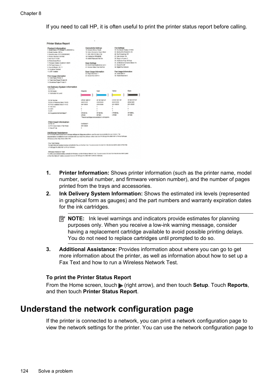 Understand the network configuration page | HP Officejet 6600 e-All-in-One Printer - H711a H711g User Manual | Page 128 / 216