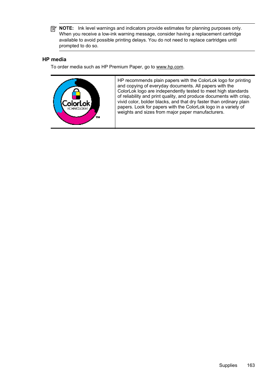 Hp media | HP Officejet 6600 e-All-in-One Printer - H711a H711g User Manual | Page 167 / 216