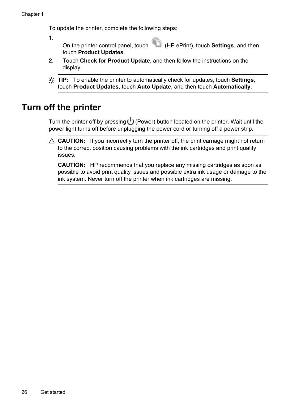 Turn off the printer | HP Officejet 6600 e-All-in-One Printer - H711a H711g User Manual | Page 30 / 216