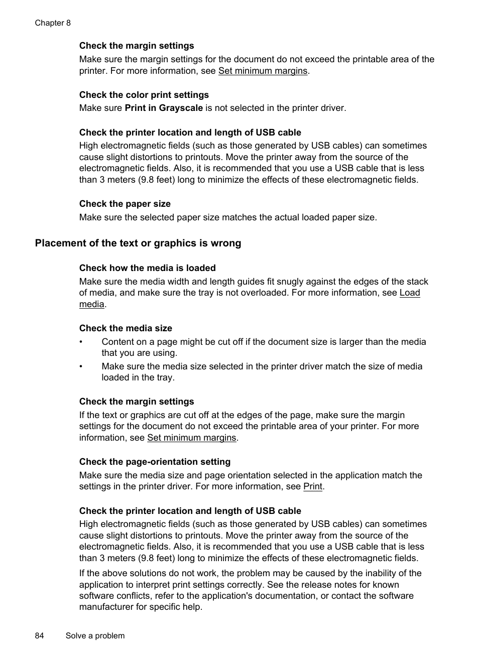 Placement of the text or graphics is wrong | HP Officejet 6600 e-All-in-One Printer - H711a H711g User Manual | Page 88 / 216