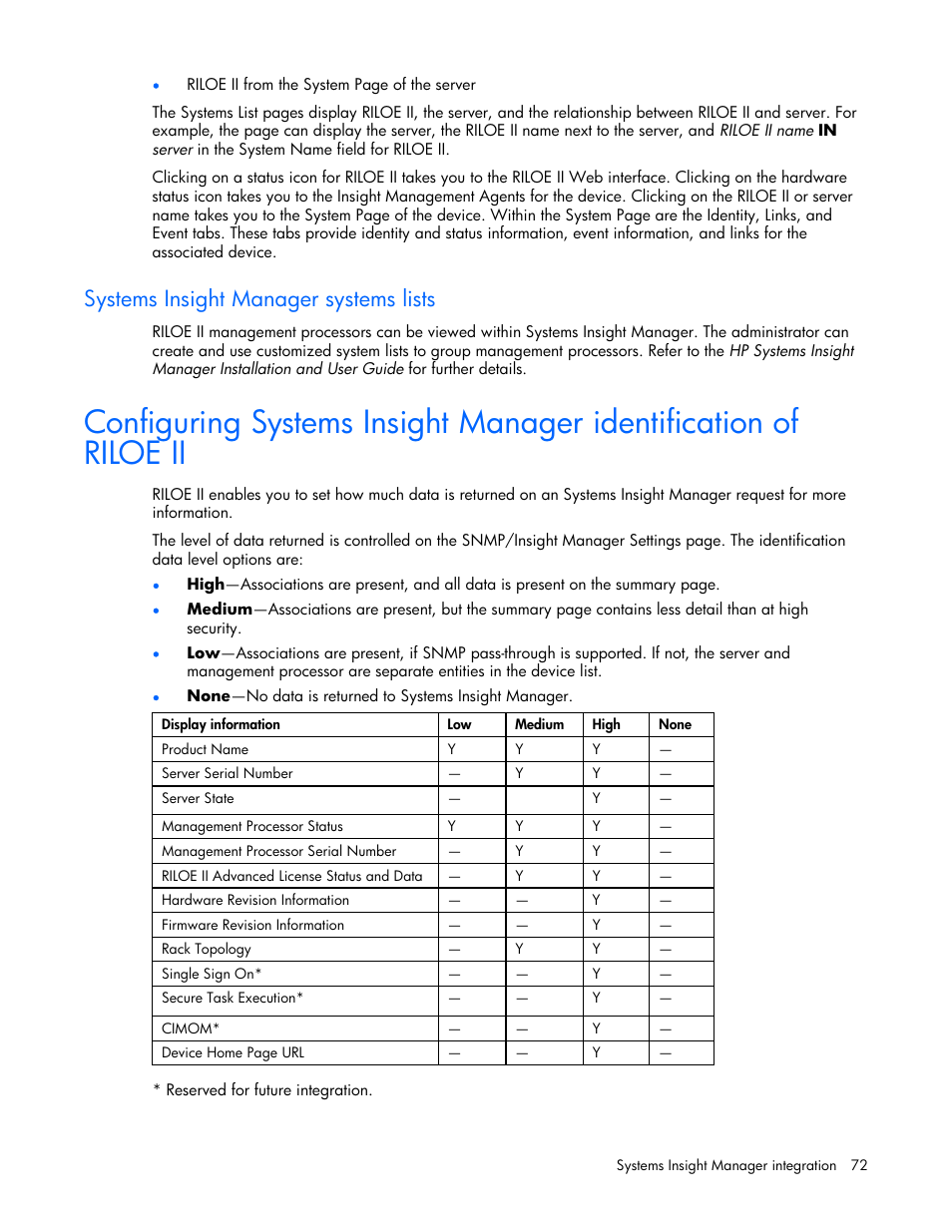Systems insight manager systems lists | HP Remote Insight Lights-Out Edition II Board User Manual | Page 72 / 205