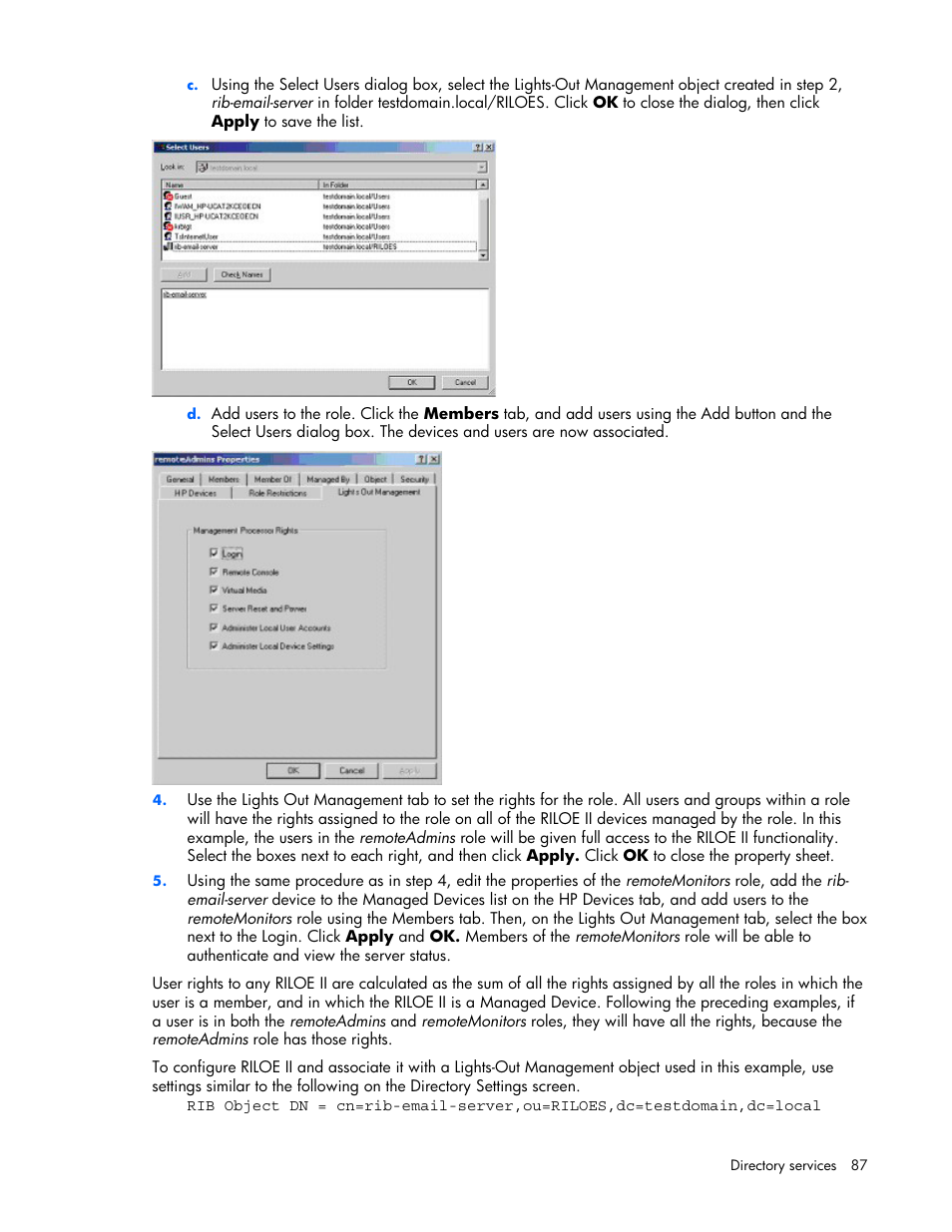HP Remote Insight Lights-Out Edition II Board User Manual | Page 87 / 205