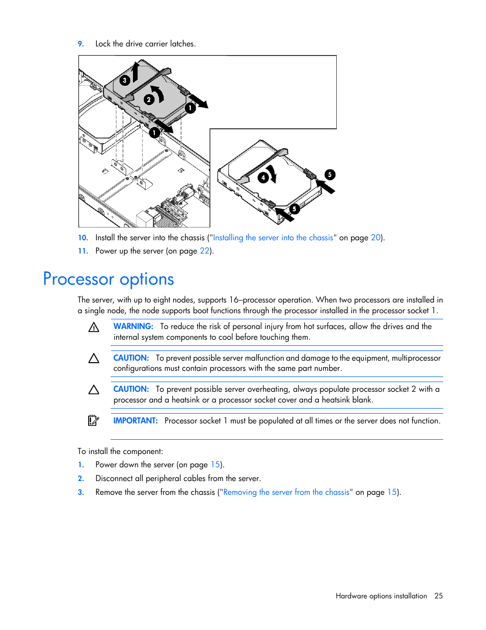 Processor options | HP ProLiant SL335s G7 Server User Manual | Page 25 / 82