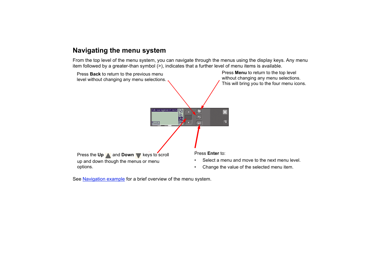 Navigating the menu system | HP Designjet 510 Printer series User Manual | Page 123 / 219