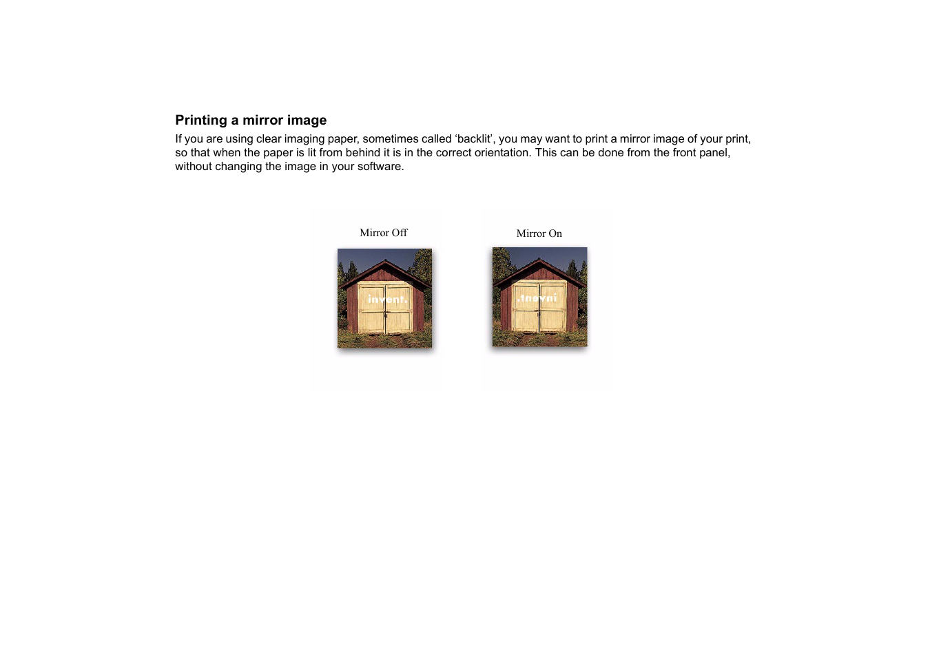 Printing a mirror image | HP Designjet 510 Printer series User Manual | Page 147 / 219