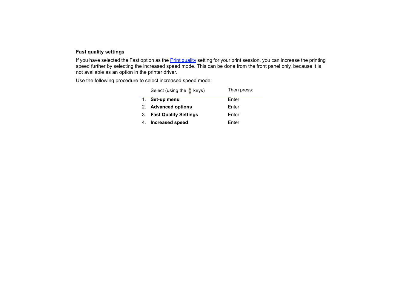 Fast quality settings | HP Designjet 510 Printer series User Manual | Page 166 / 219