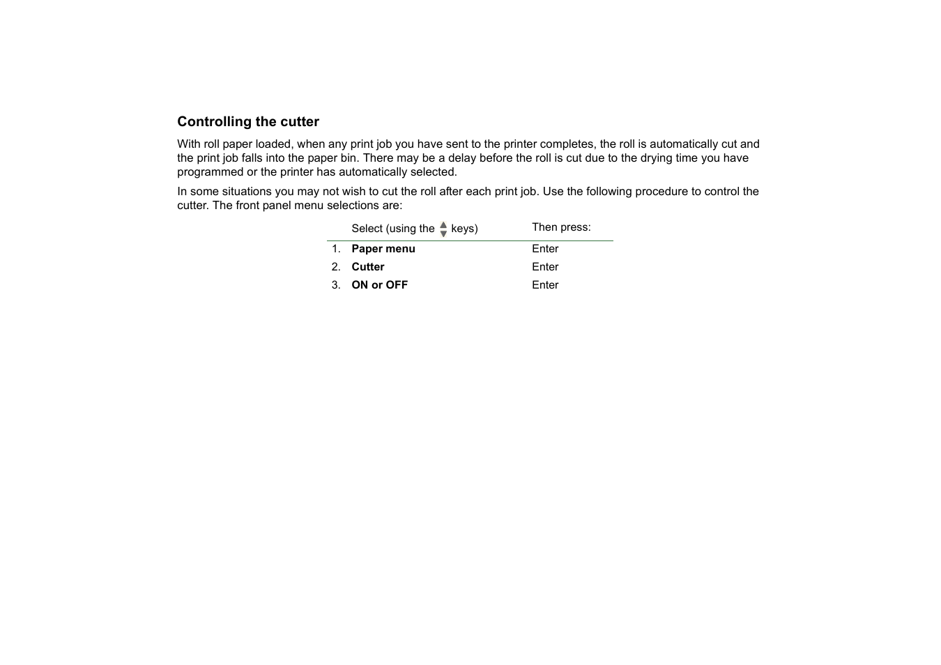 Controlling the cutter | HP Designjet 510 Printer series User Manual | Page 179 / 219