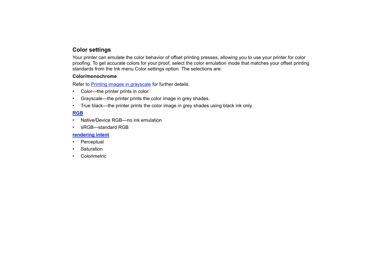 Color settings | HP Designjet 510 Printer series User Manual | Page 181 / 219