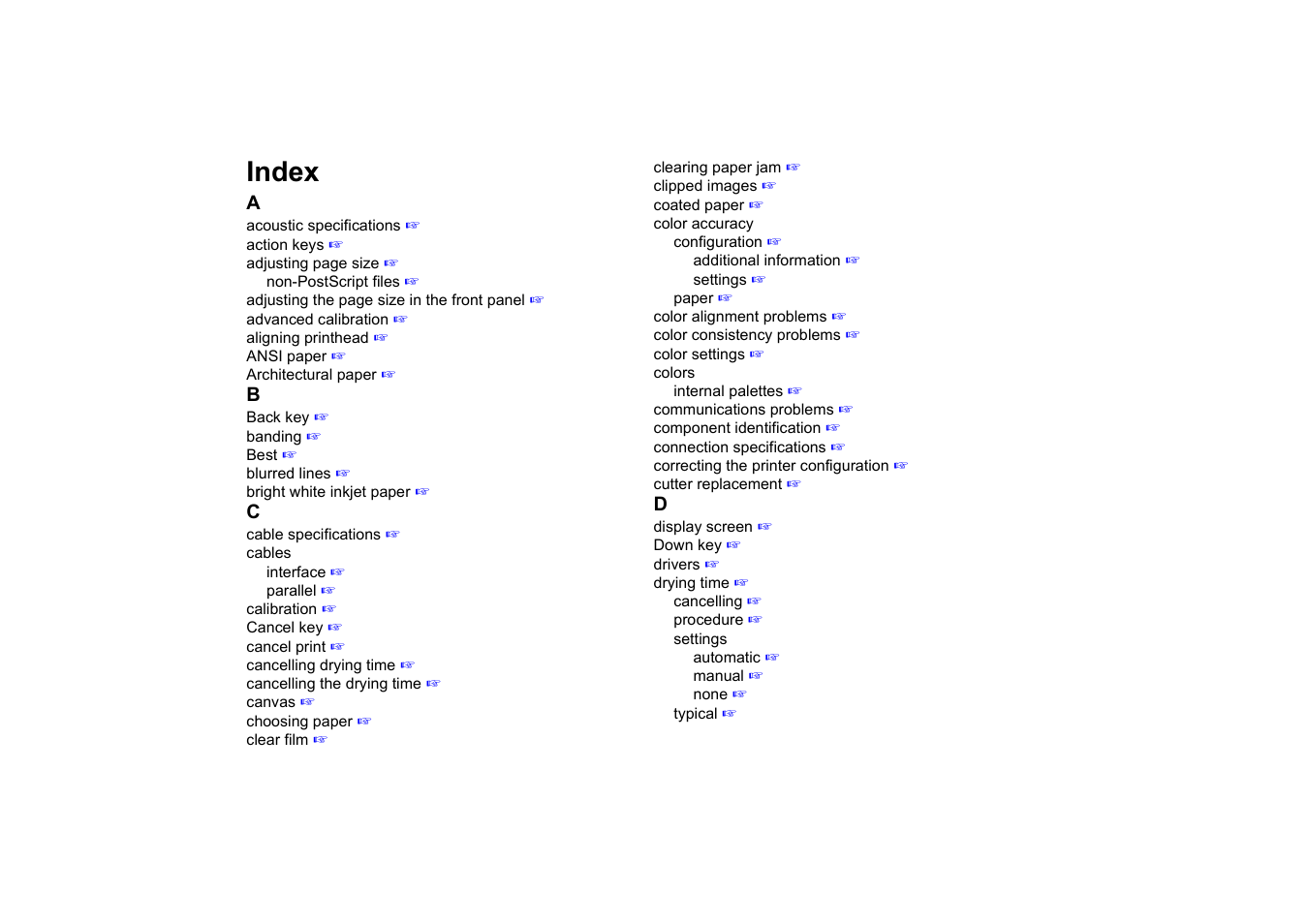 Index | HP Designjet 510 Printer series User Manual | Page 213 / 219