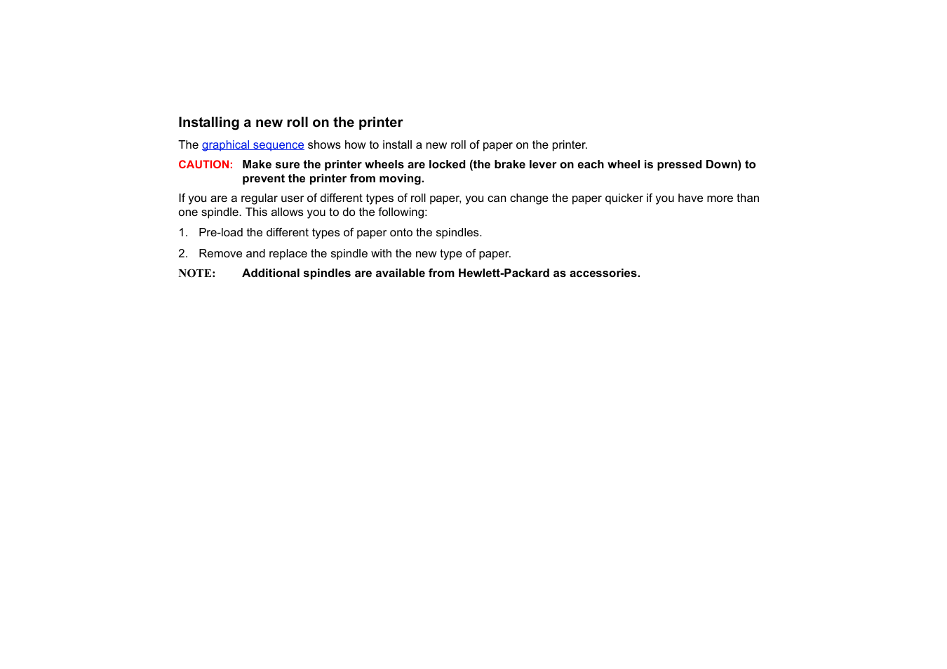 Installing a new roll on the printer | HP Designjet 510 Printer series User Manual | Page 35 / 219