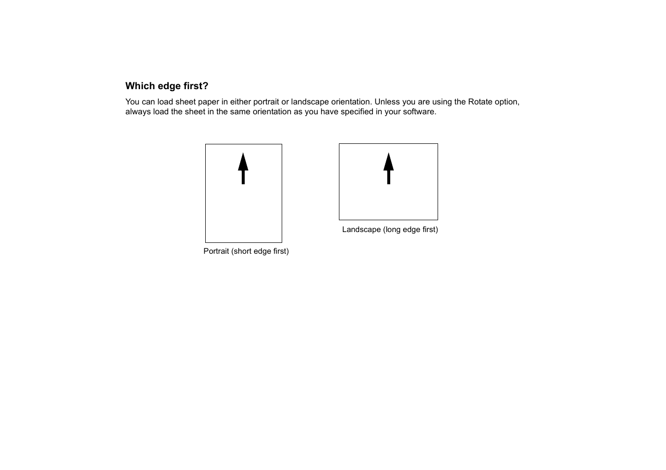 Which edge first | HP Designjet 510 Printer series User Manual | Page 43 / 219