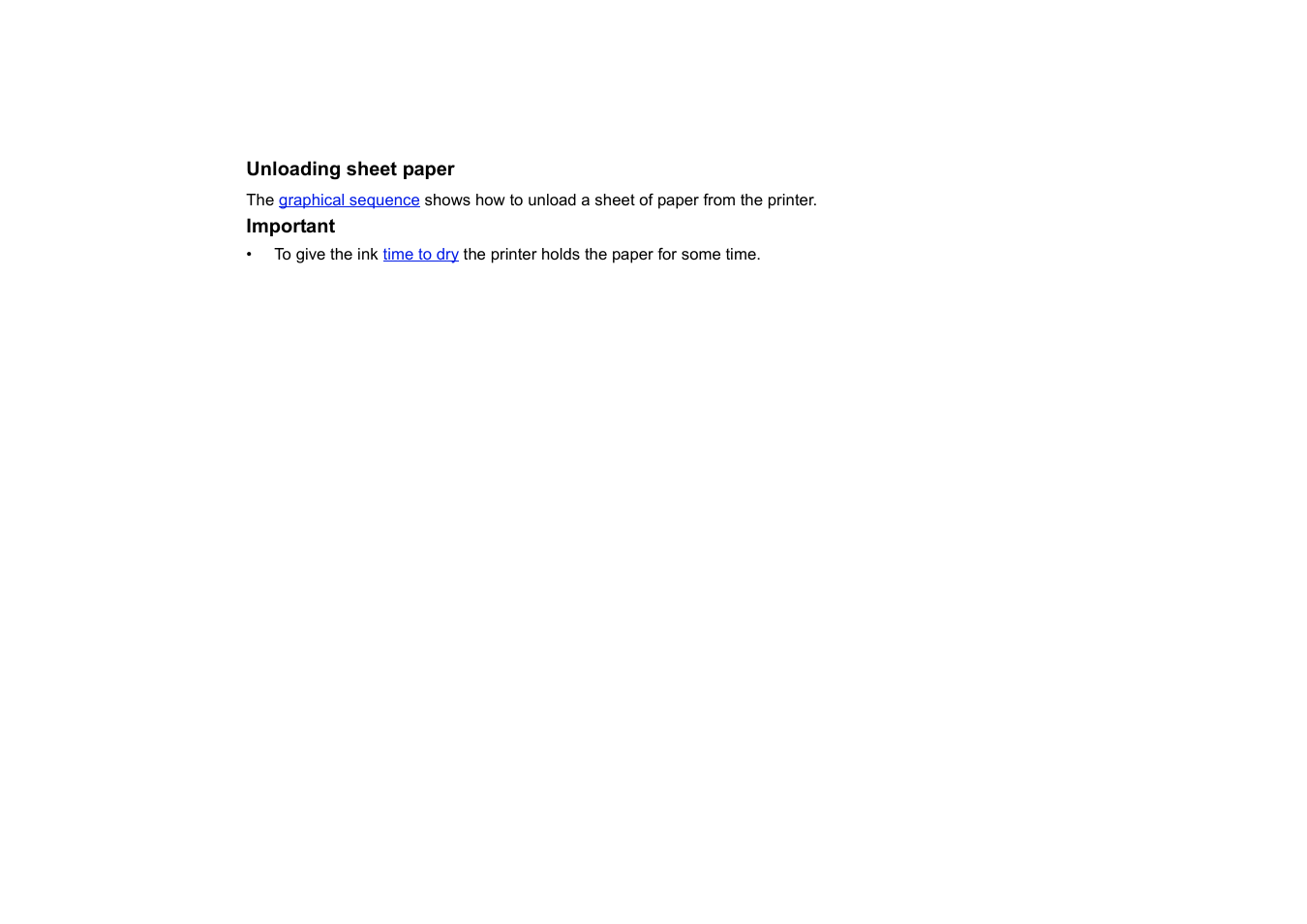 Unloading sheet paper, Important | HP Designjet 510 Printer series User Manual | Page 45 / 219