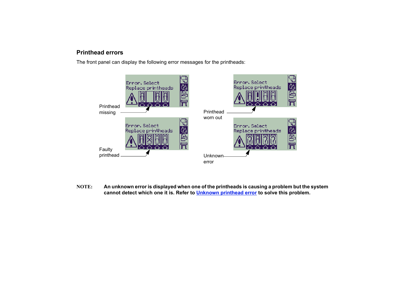 Printhead errors | HP Designjet 510 Printer series User Manual | Page 62 / 219