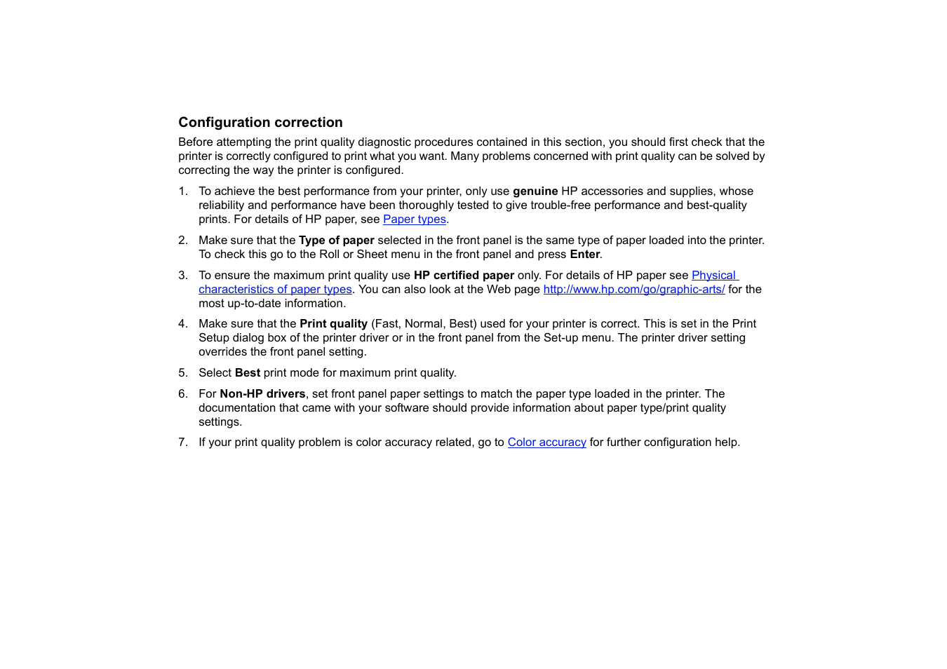 Configuration correction | HP Designjet 510 Printer series User Manual | Page 70 / 219