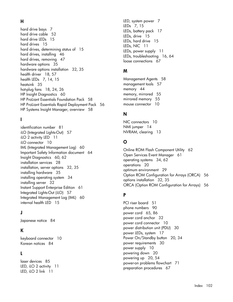 HP ProLiant DL385 G5p Server User Manual | Page 102 / 104