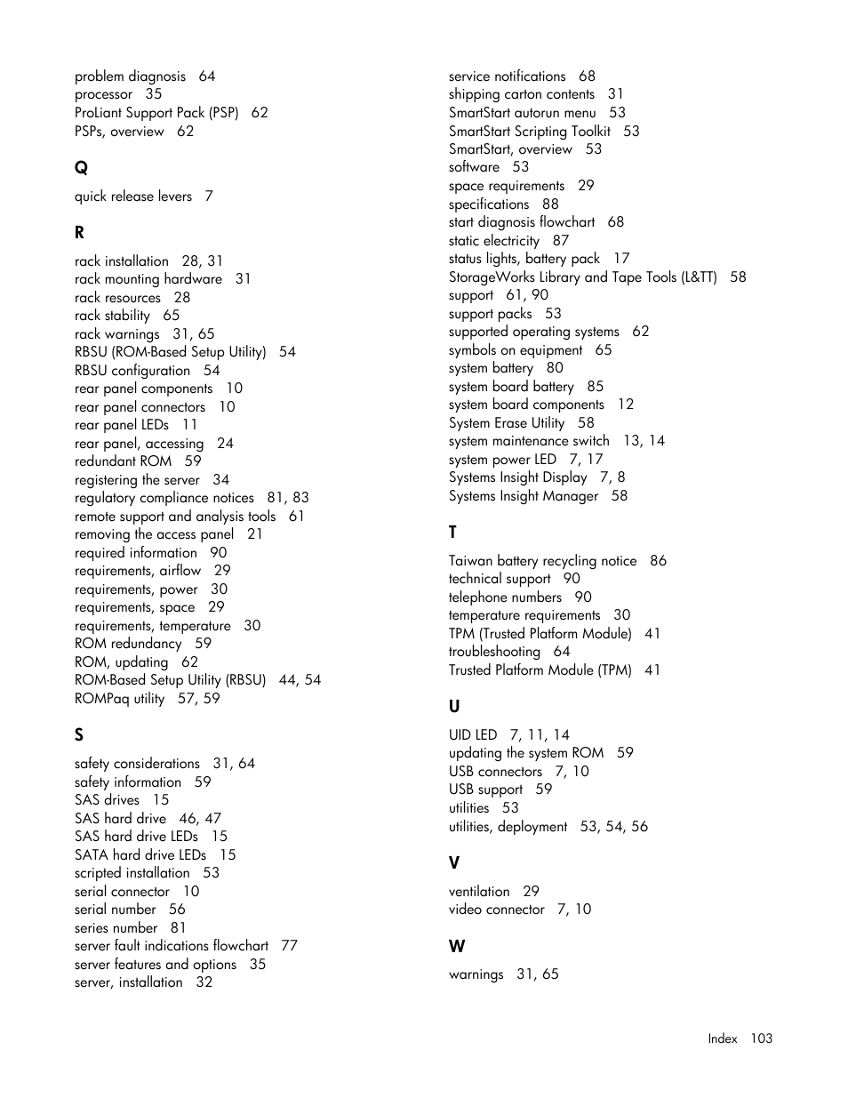 HP ProLiant DL385 G5p Server User Manual | Page 103 / 104