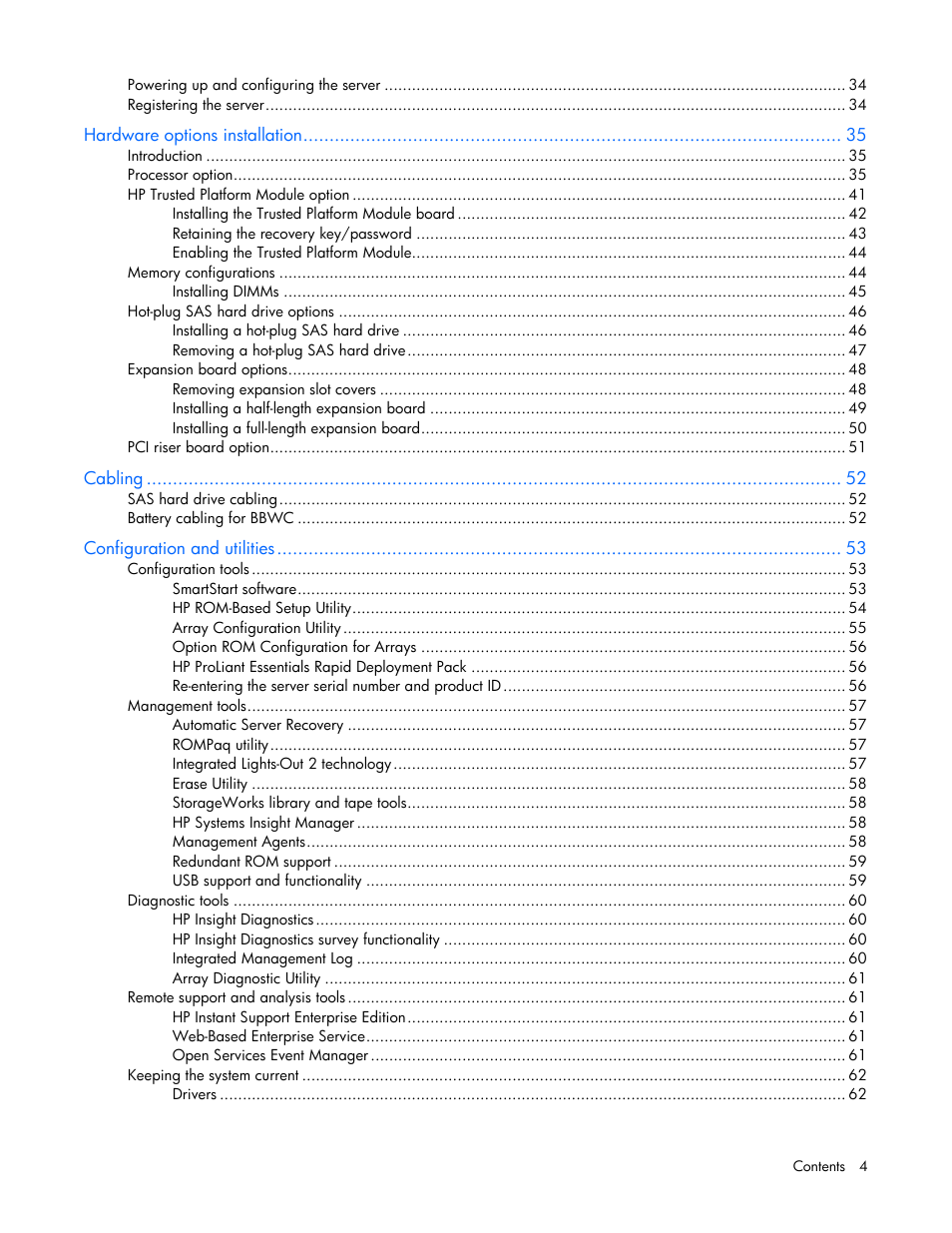 HP ProLiant DL385 G5p Server User Manual | Page 4 / 104