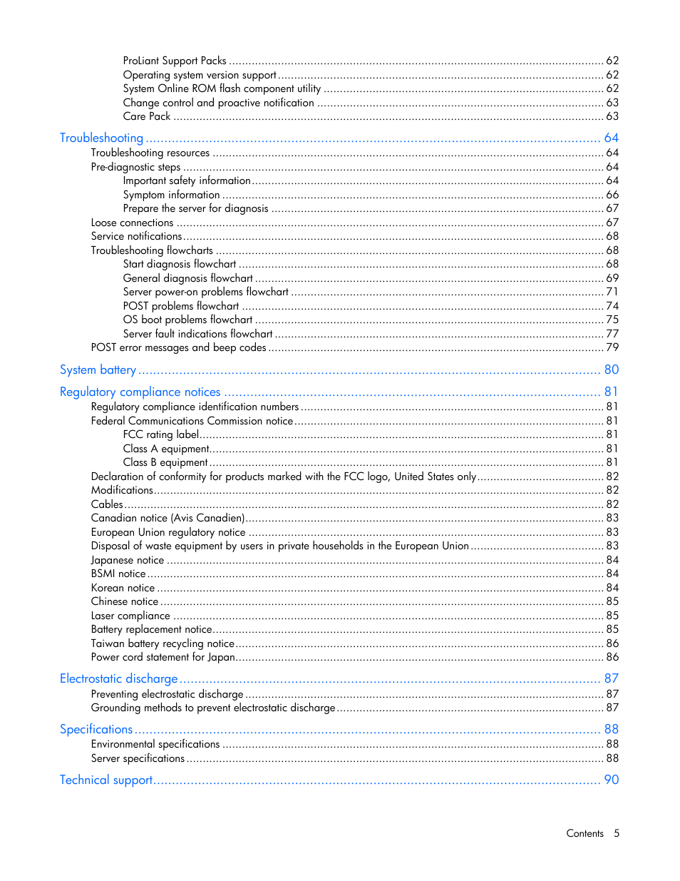 HP ProLiant DL385 G5p Server User Manual | Page 5 / 104