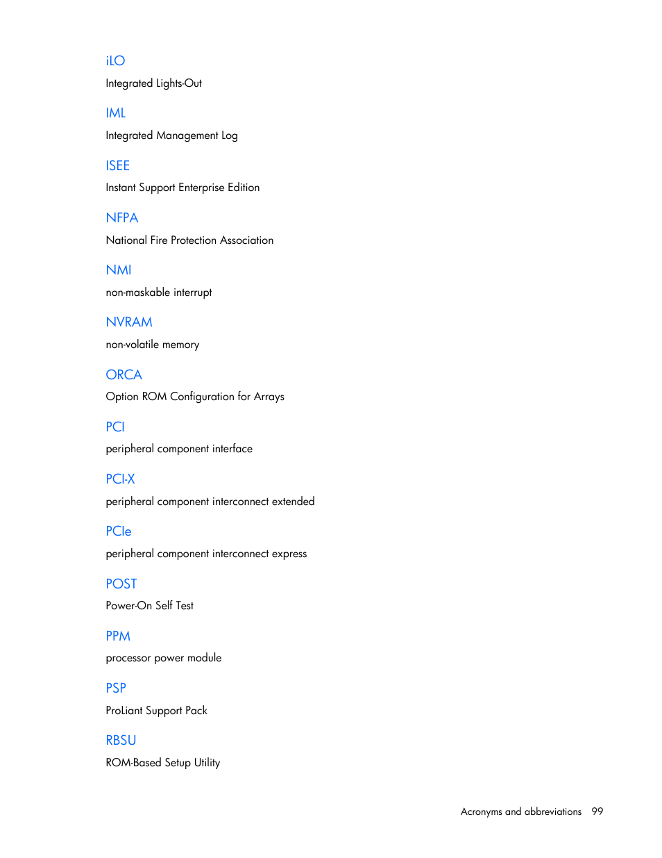 HP ProLiant DL385 G5p Server User Manual | Page 99 / 104