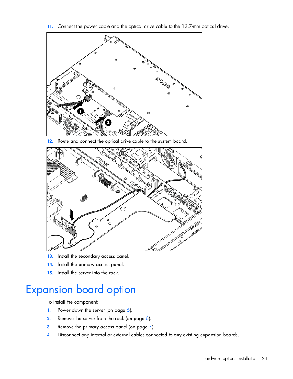 Expansion board option, Controller | HP ProLiant DL120 G5 Server User Manual | Page 24 / 99