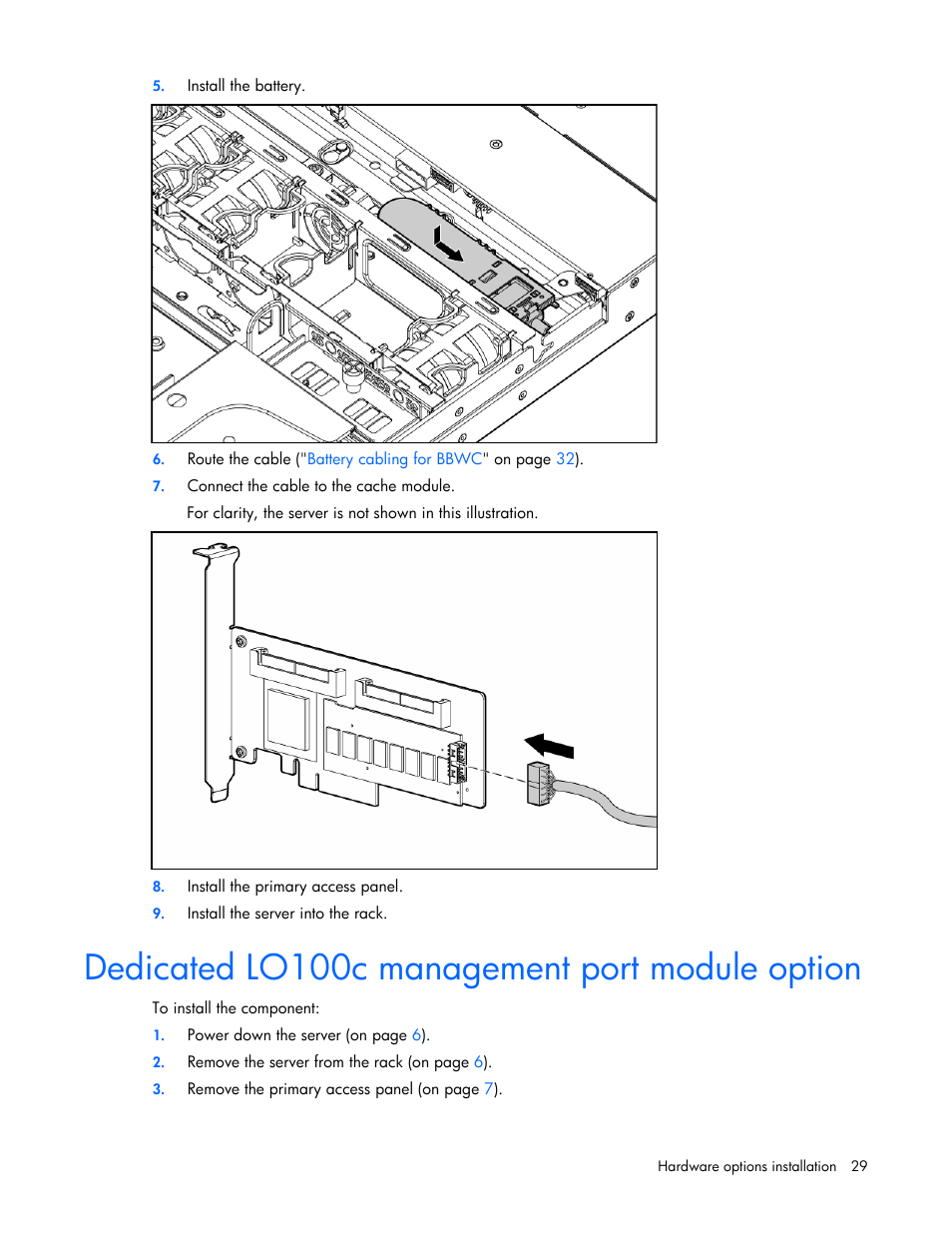 Dedicated lo100c management port module option | HP ProLiant DL120 G5 Server User Manual | Page 29 / 99