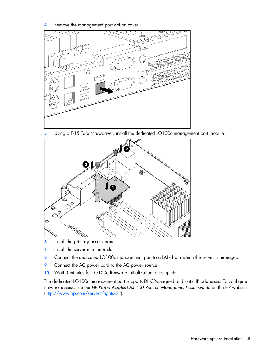 HP ProLiant DL120 G5 Server User Manual | Page 30 / 99