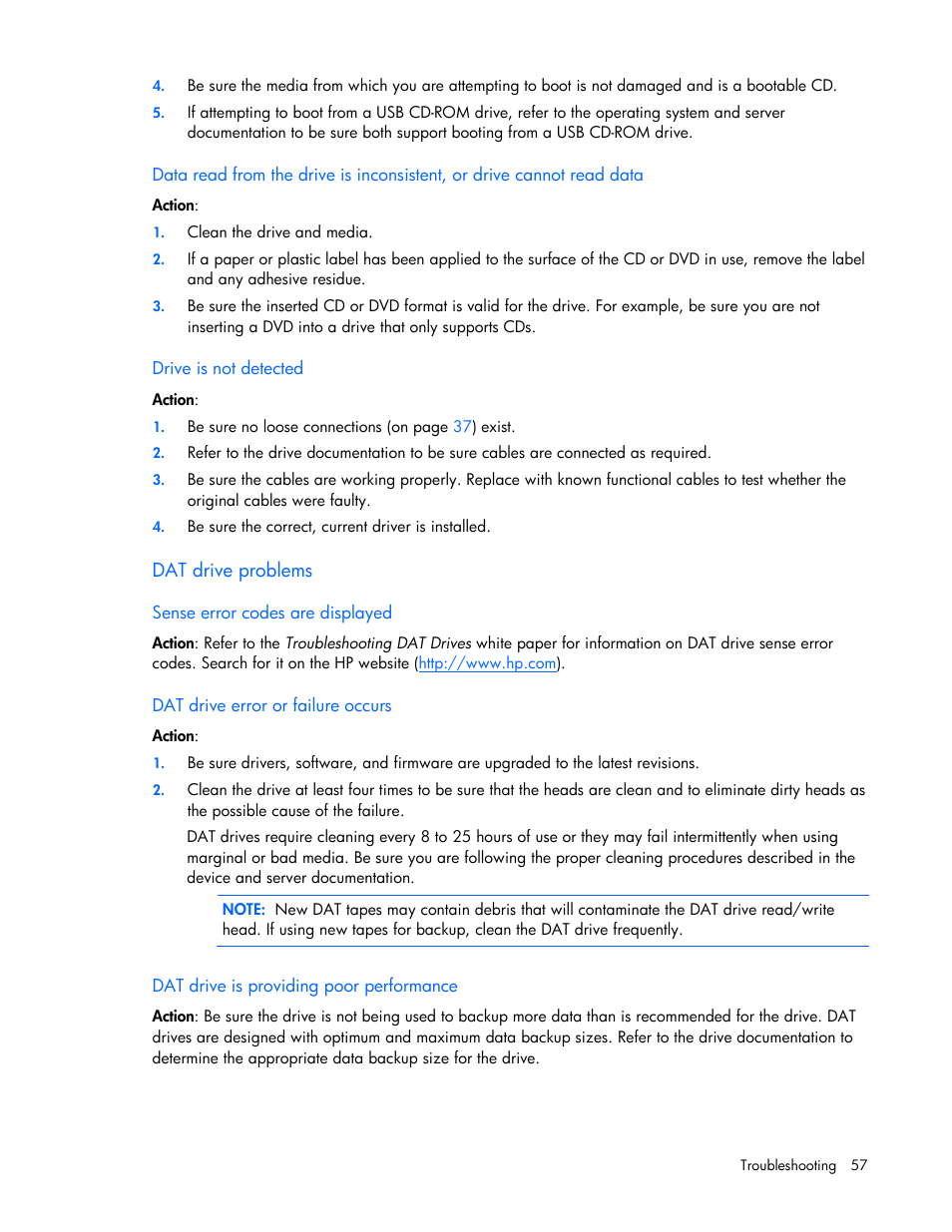 HP ProLiant DL120 G5 Server User Manual | Page 57 / 99