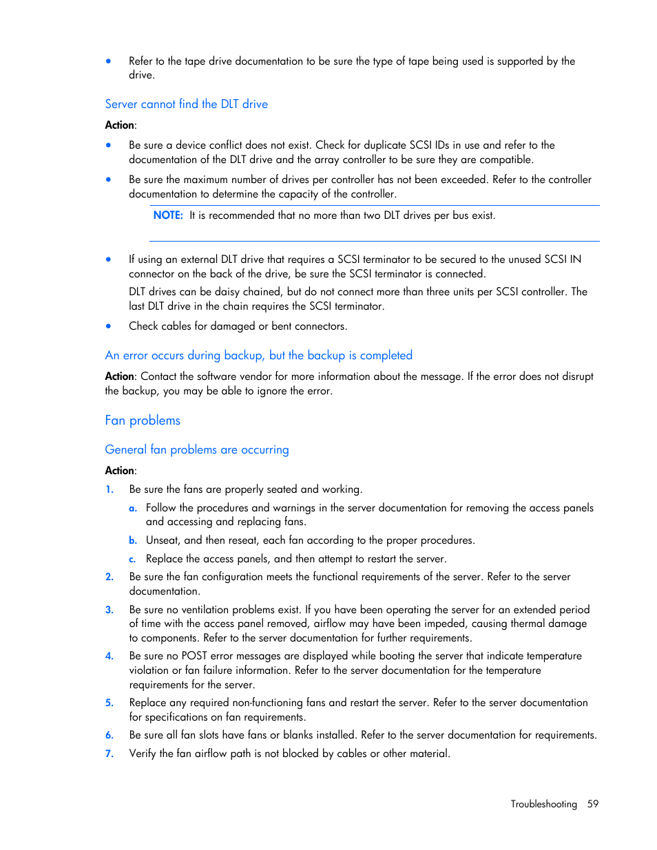 HP ProLiant DL120 G5 Server User Manual | Page 59 / 99