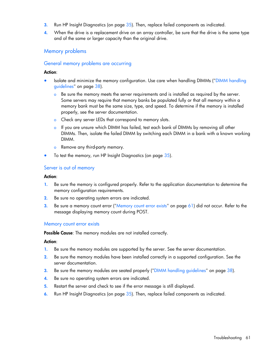 HP ProLiant DL120 G5 Server User Manual | Page 61 / 99