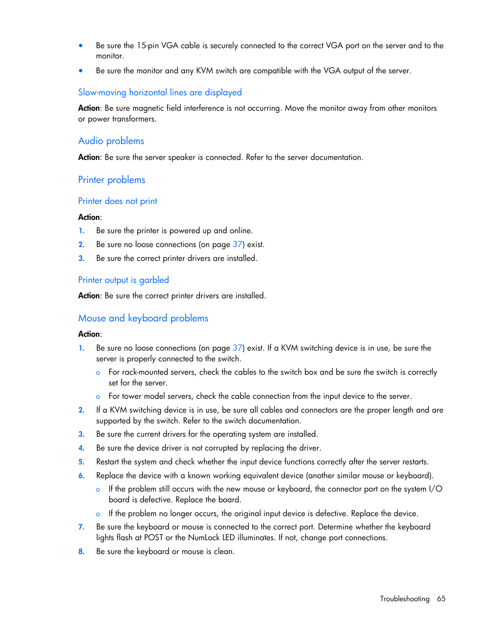 HP ProLiant DL120 G5 Server User Manual | Page 65 / 99