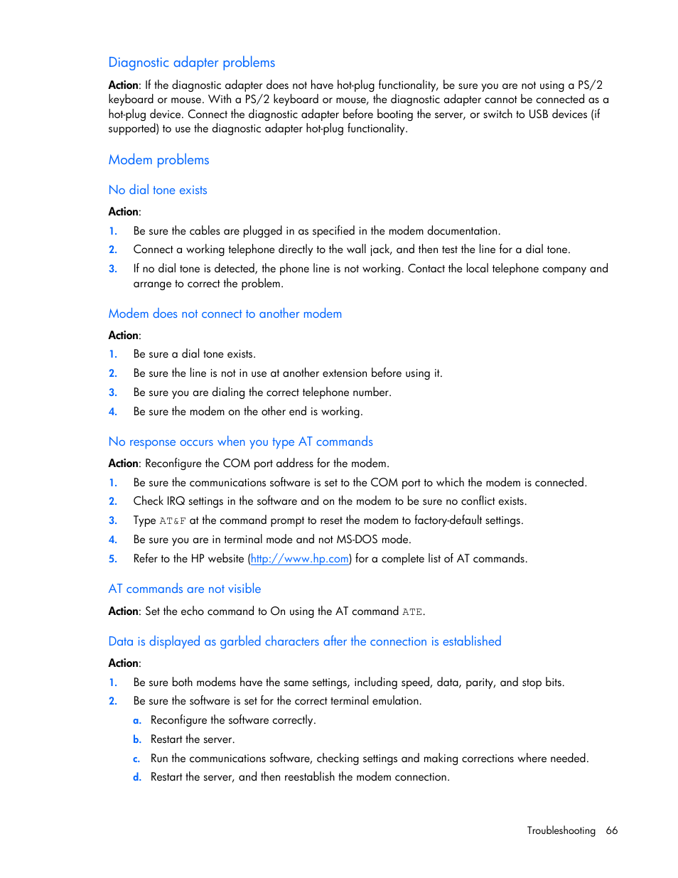 HP ProLiant DL120 G5 Server User Manual | Page 66 / 99