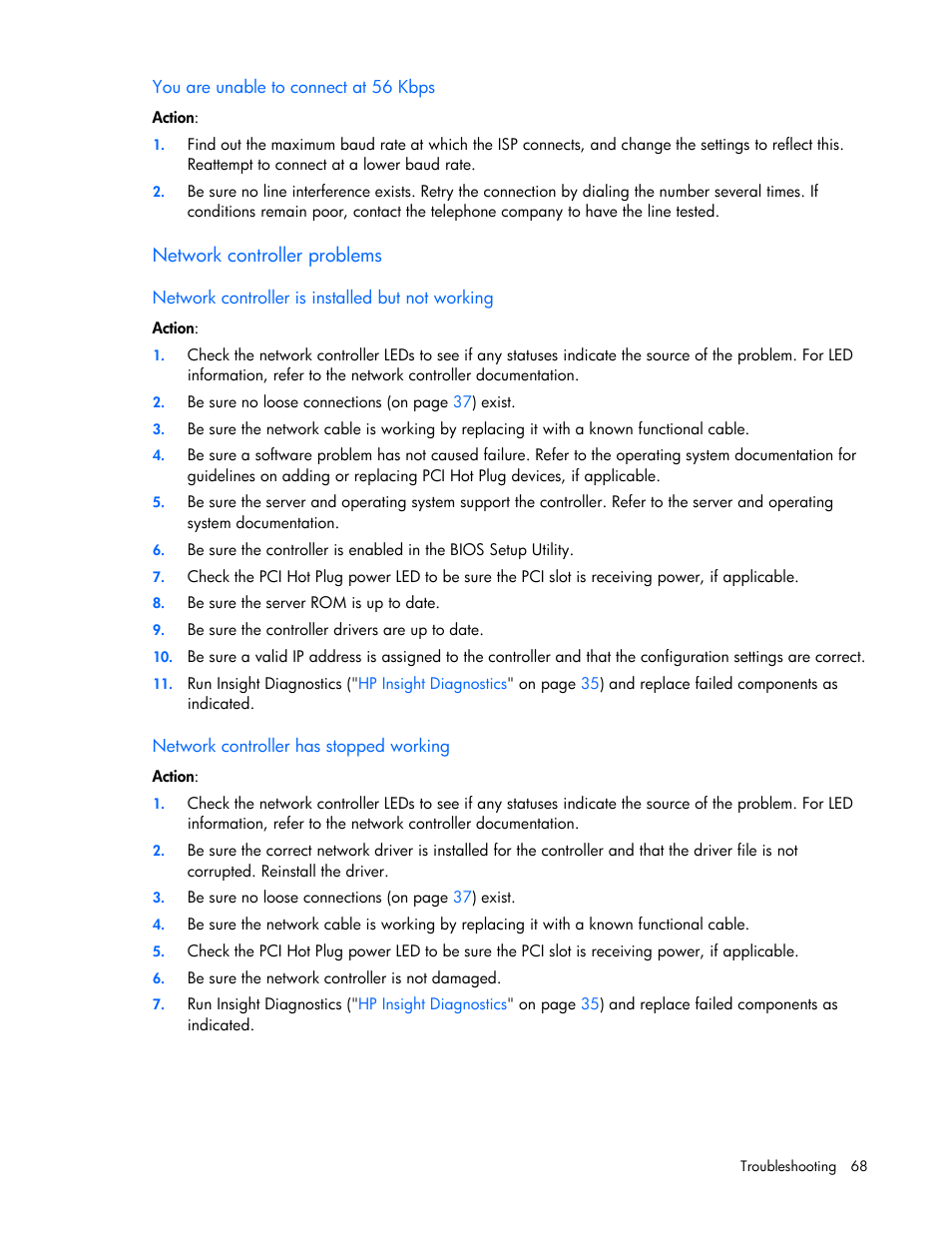 HP ProLiant DL120 G5 Server User Manual | Page 68 / 99