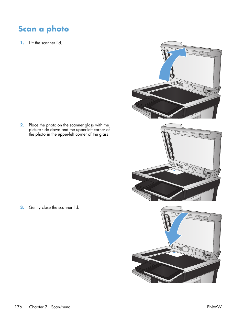 Scan a photo | HP LaserJet Enterprise 700 color MFP M775 series User Manual | Page 190 / 332