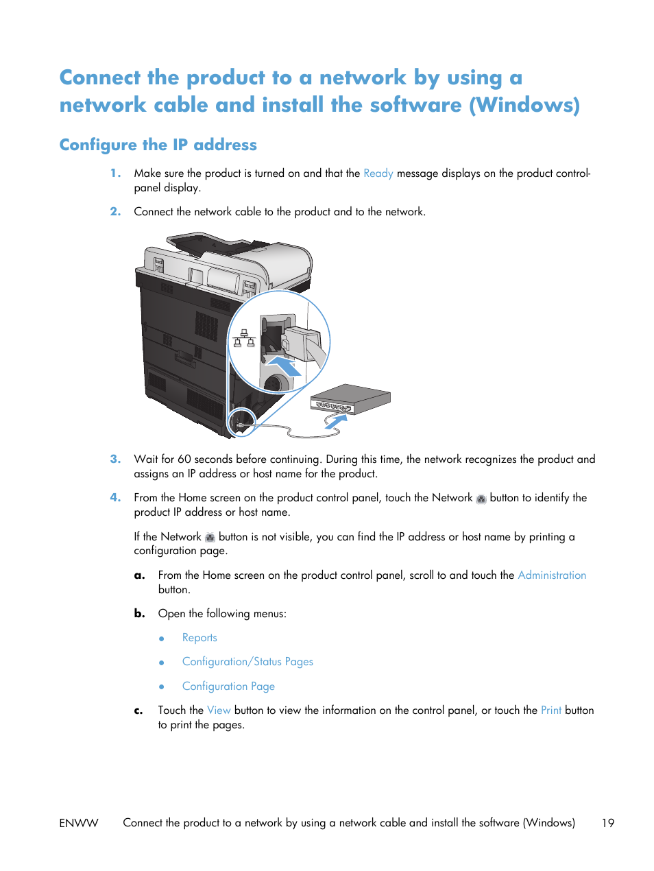 Configure the ip address | HP LaserJet Enterprise 700 color MFP M775 series User Manual | Page 33 / 332