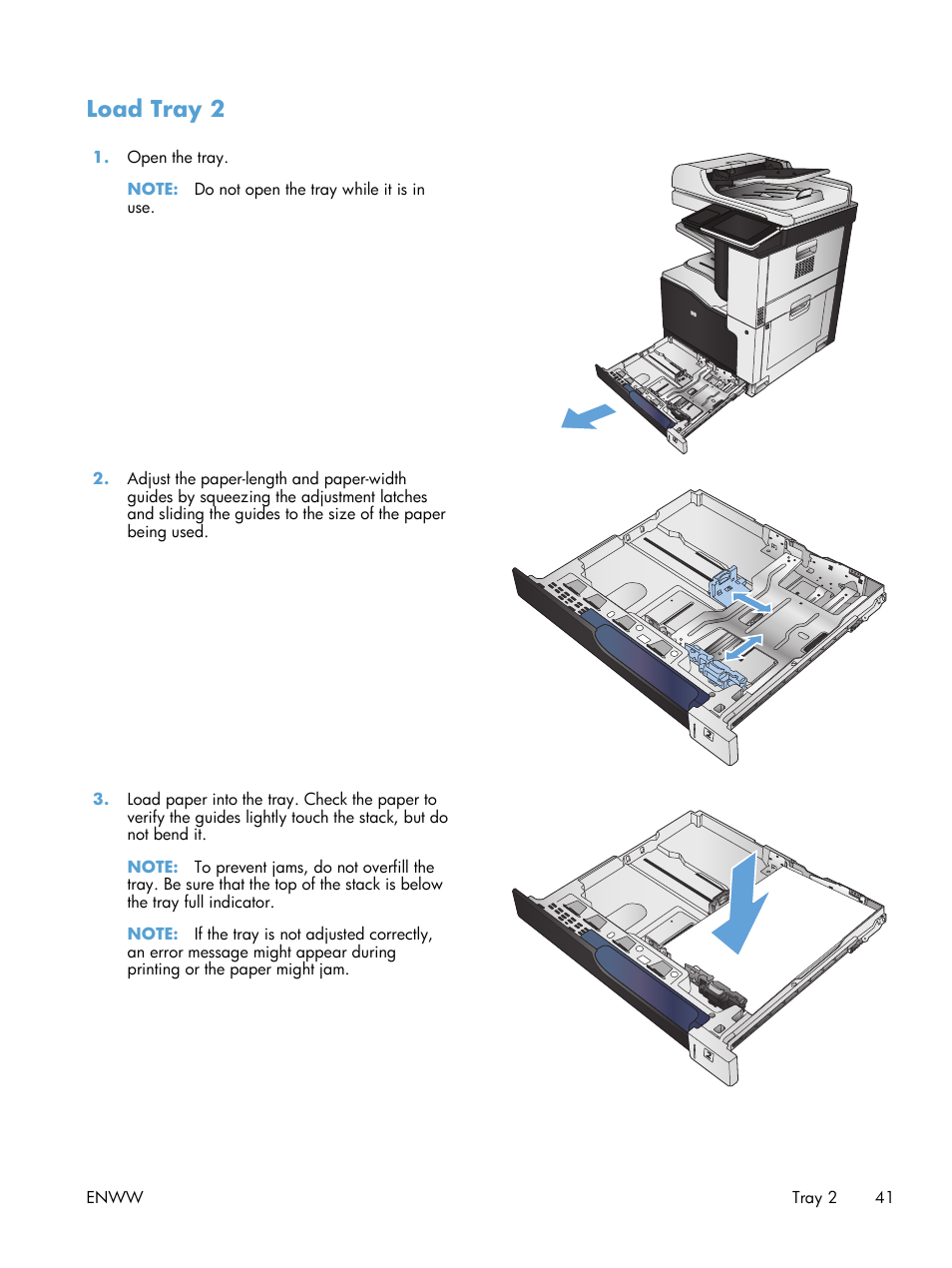 Load tray 2 | HP LaserJet Enterprise 700 color MFP M775 series User Manual | Page 55 / 332