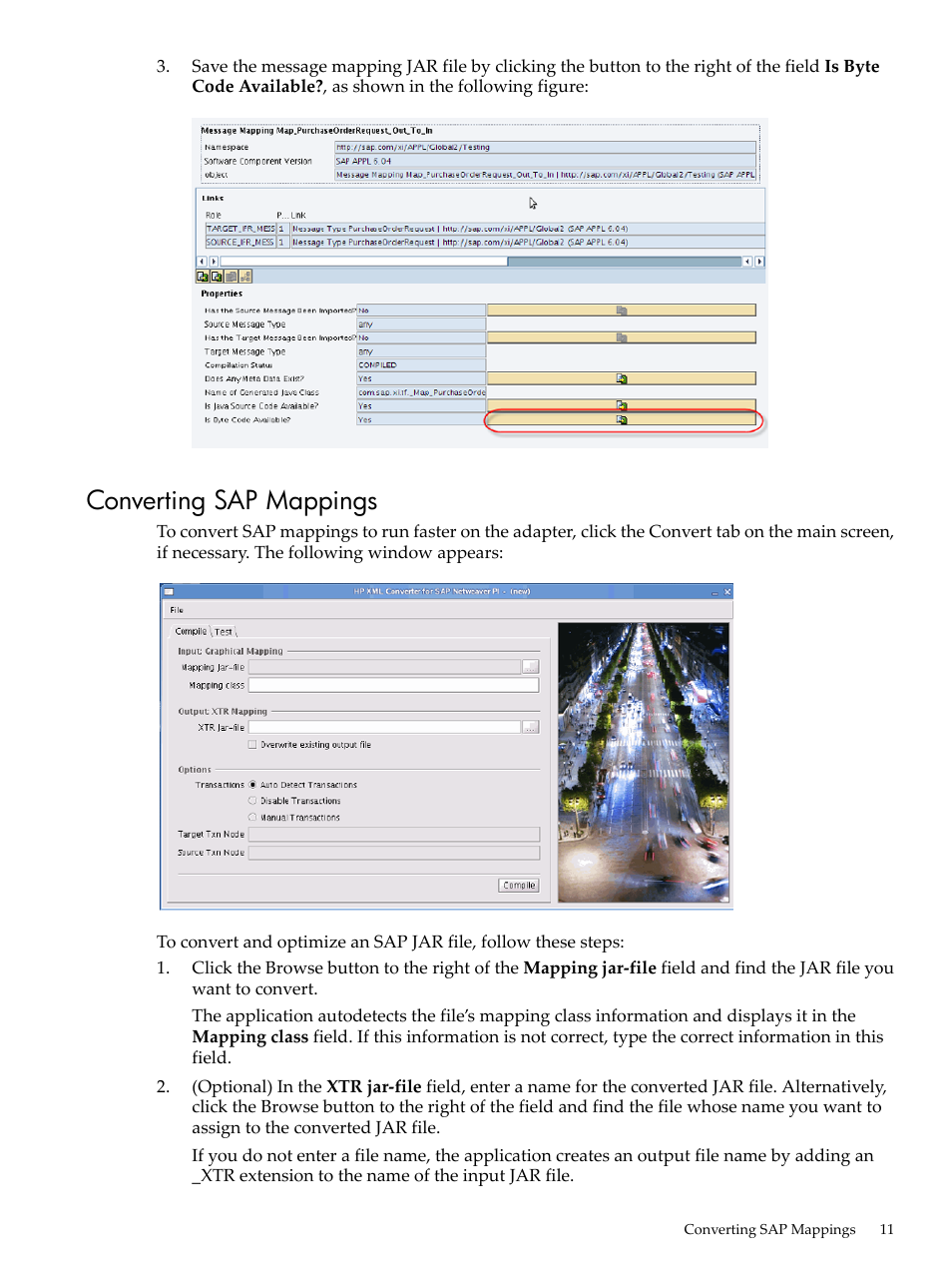 Converting sap mappings | HP XML Accelerator for SAP NetWeaver Process Integration User Manual | Page 11 / 28