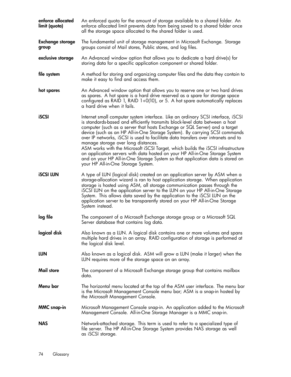 HP StorageWorks All-in-One SB600c Storage Blade User Manual | Page 74 / 78