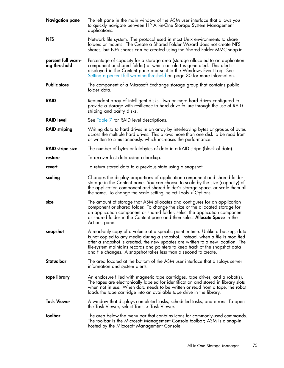 HP StorageWorks All-in-One SB600c Storage Blade User Manual | Page 75 / 78