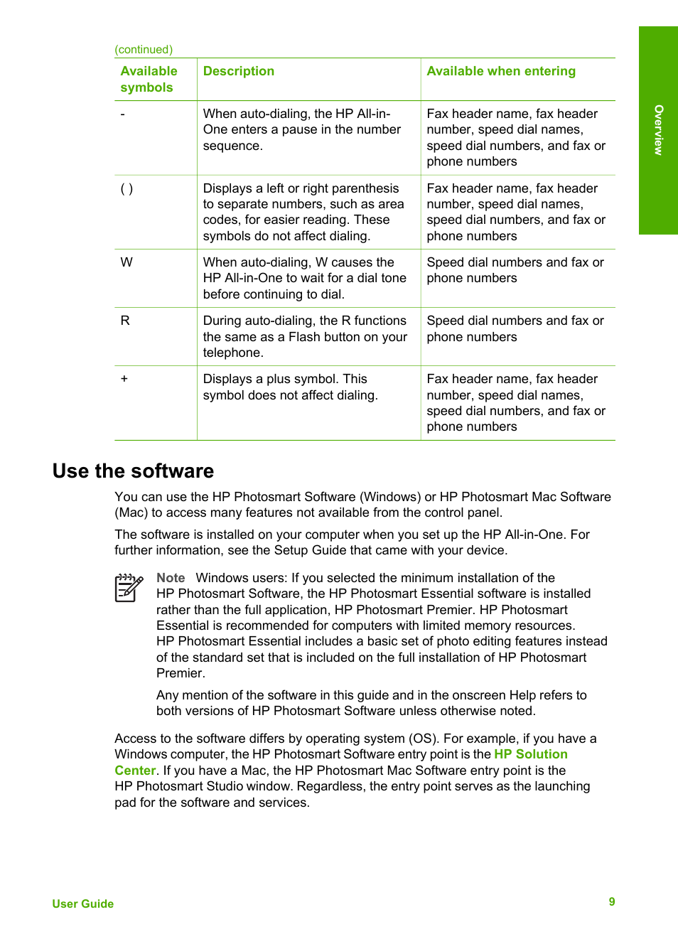 Use the software | HP Officejet 4314 All-in-One Printer User Manual | Page 12 / 133
