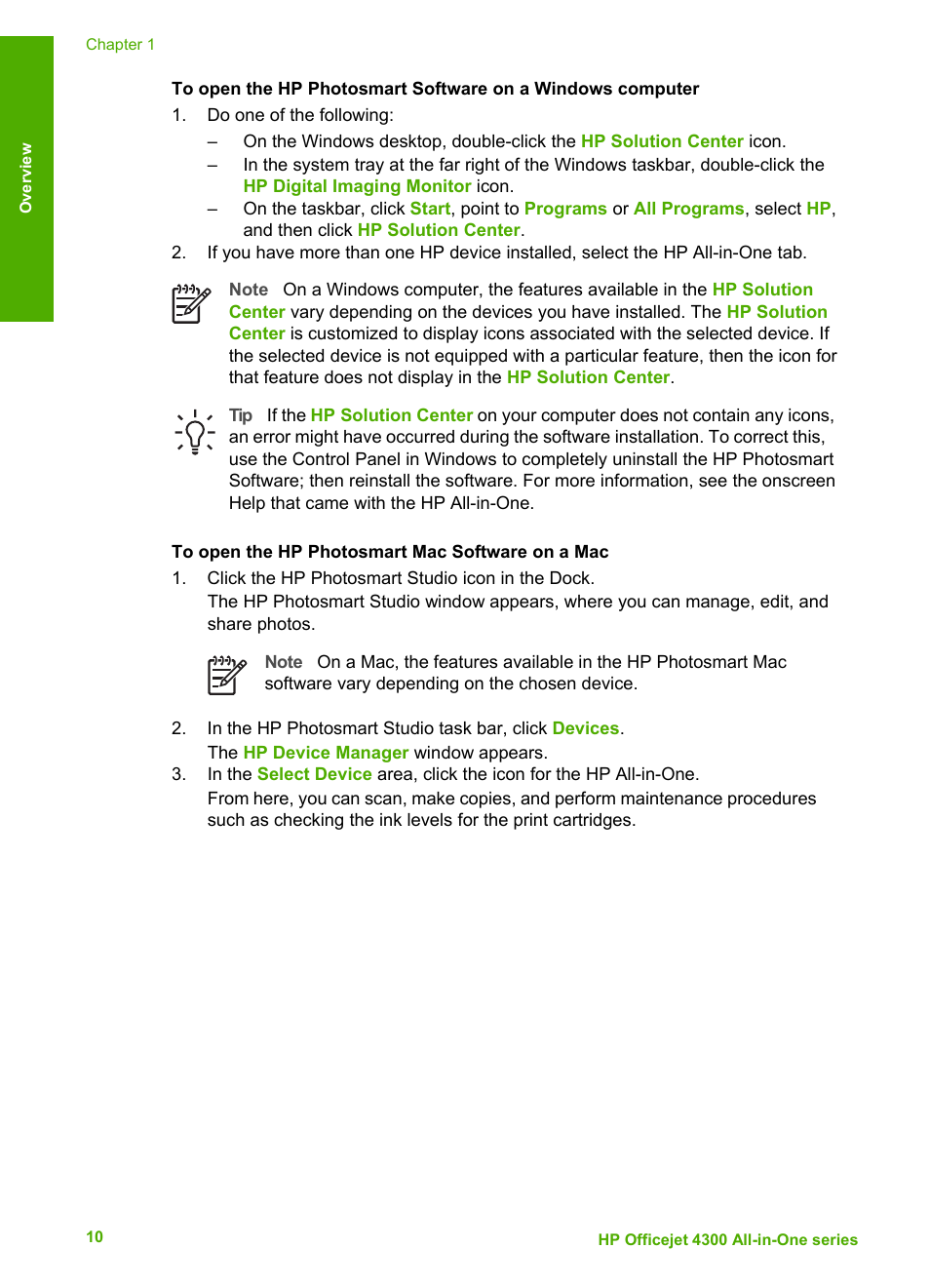 HP Officejet 4314 All-in-One Printer User Manual | Page 13 / 133