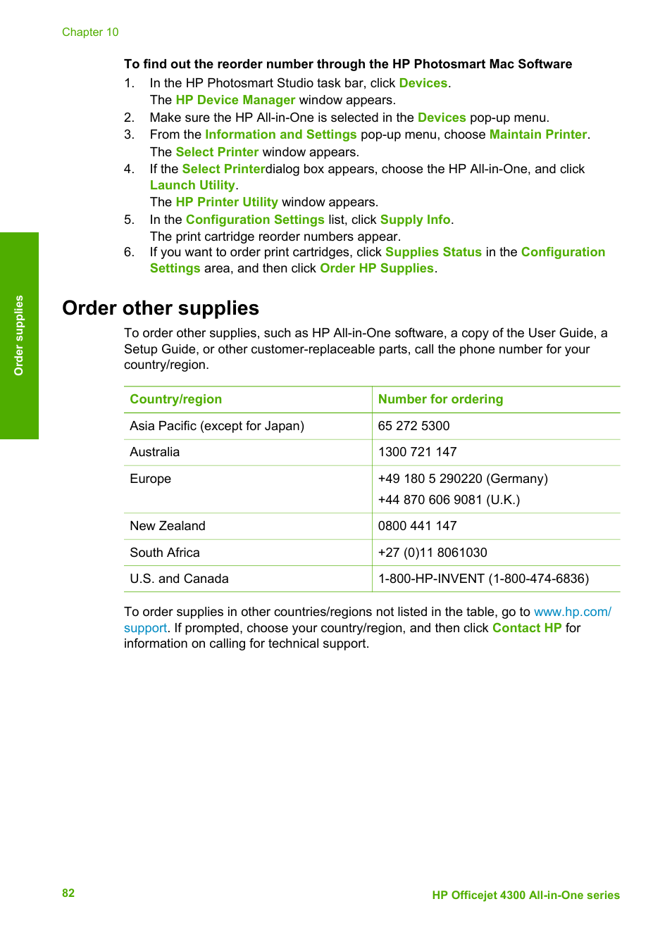 Order other supplies | HP Officejet 4314 All-in-One Printer User Manual | Page 85 / 133
