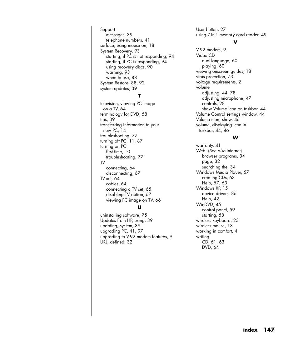 HP Pavilion t350.uk Desktop PC User Manual | Page 155 / 156