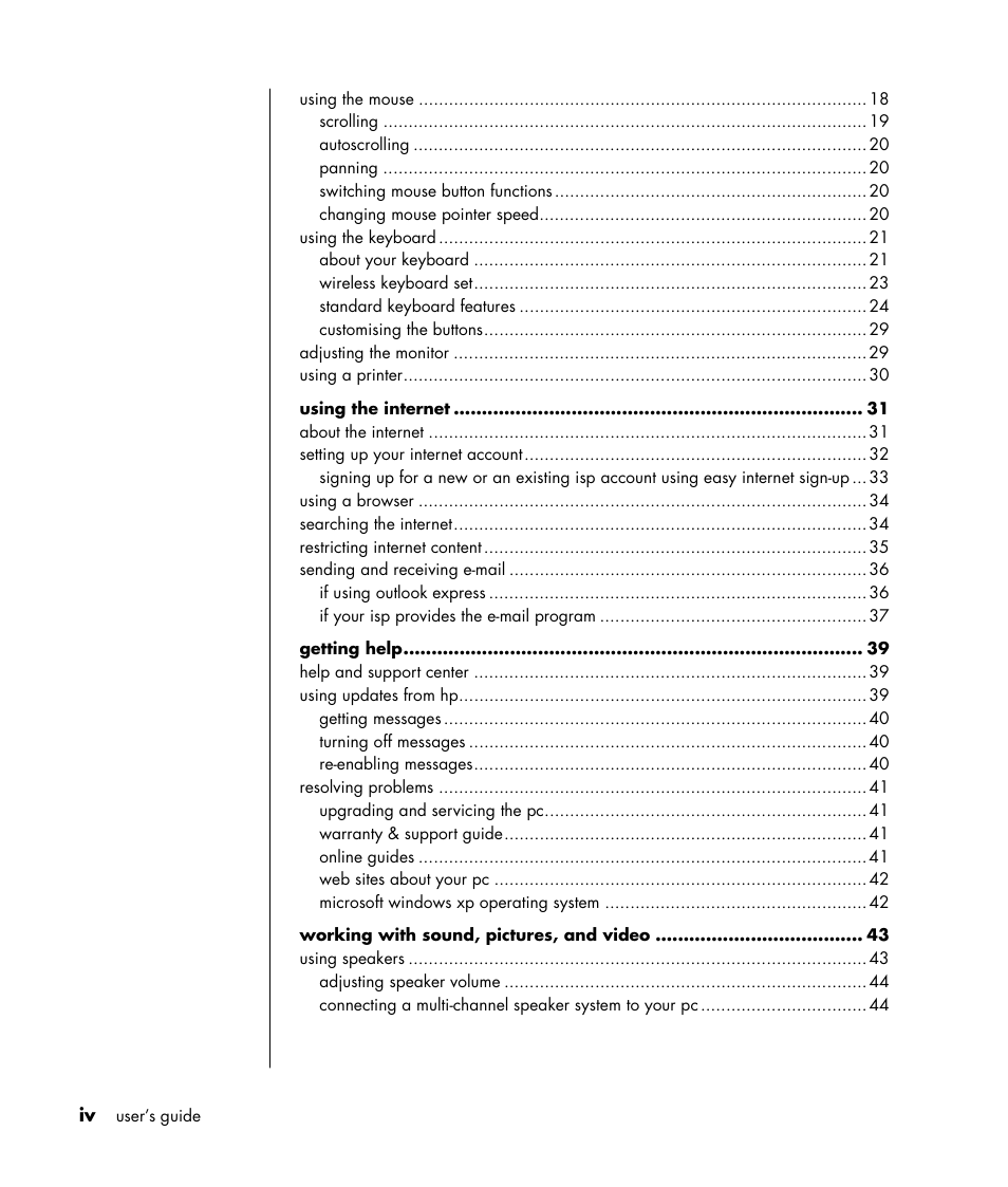 HP Pavilion t350.uk Desktop PC User Manual | Page 4 / 156