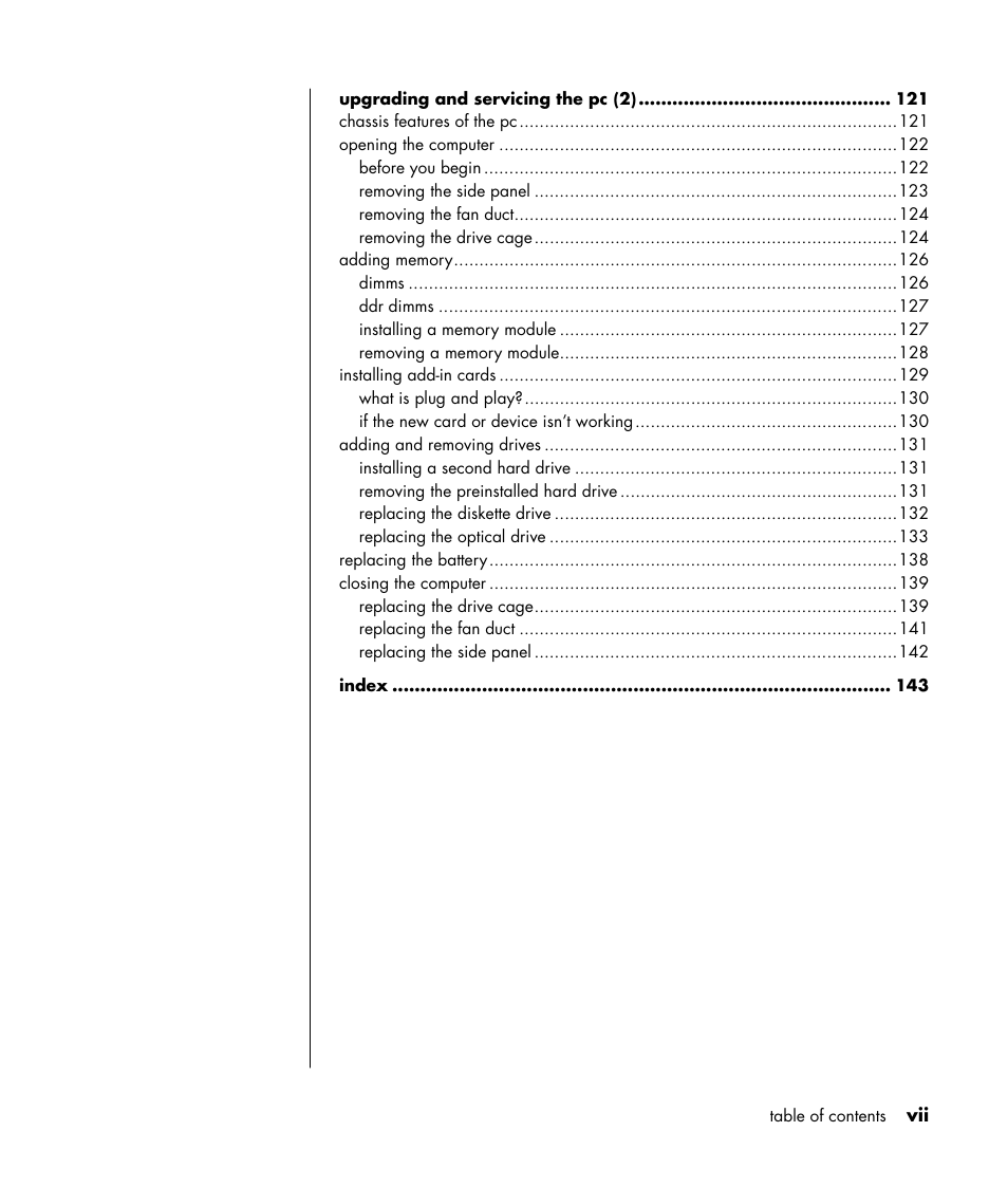 HP Pavilion t350.uk Desktop PC User Manual | Page 7 / 156