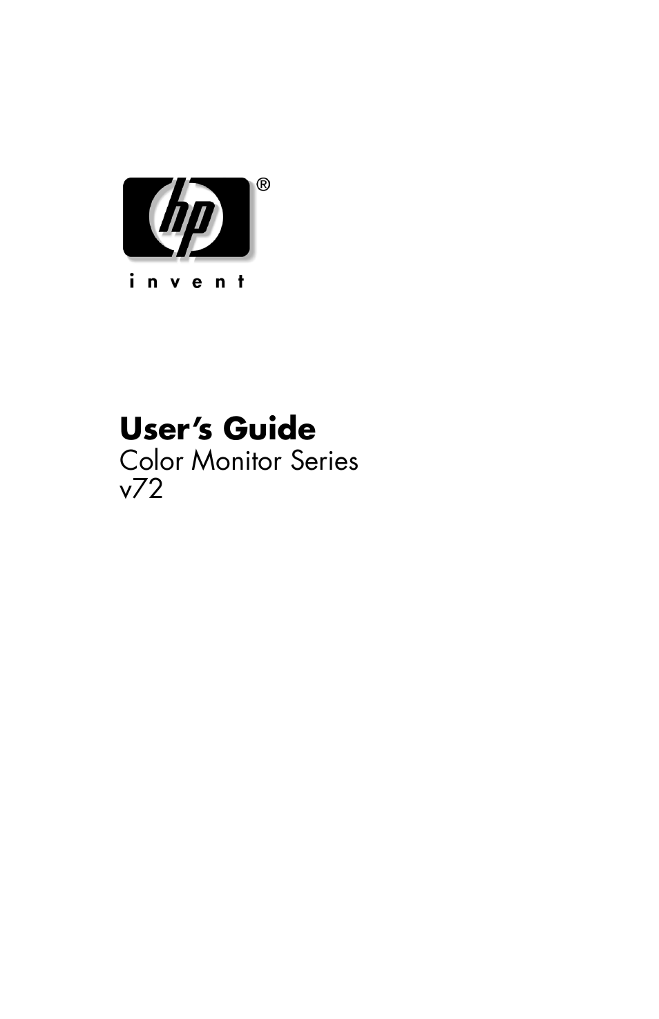 HP Pavilion v72 17 inch CRT Monitor User Manual | 42 pages