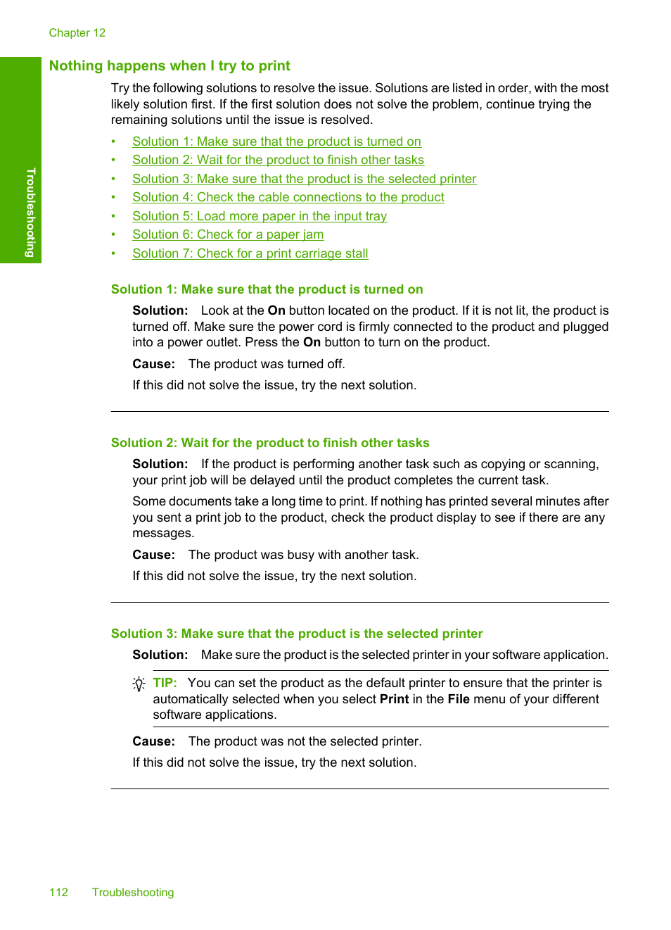 Nothing happens when i try to print | HP Deskjet F4210 All-in-One Printer User Manual | Page 114 / 220